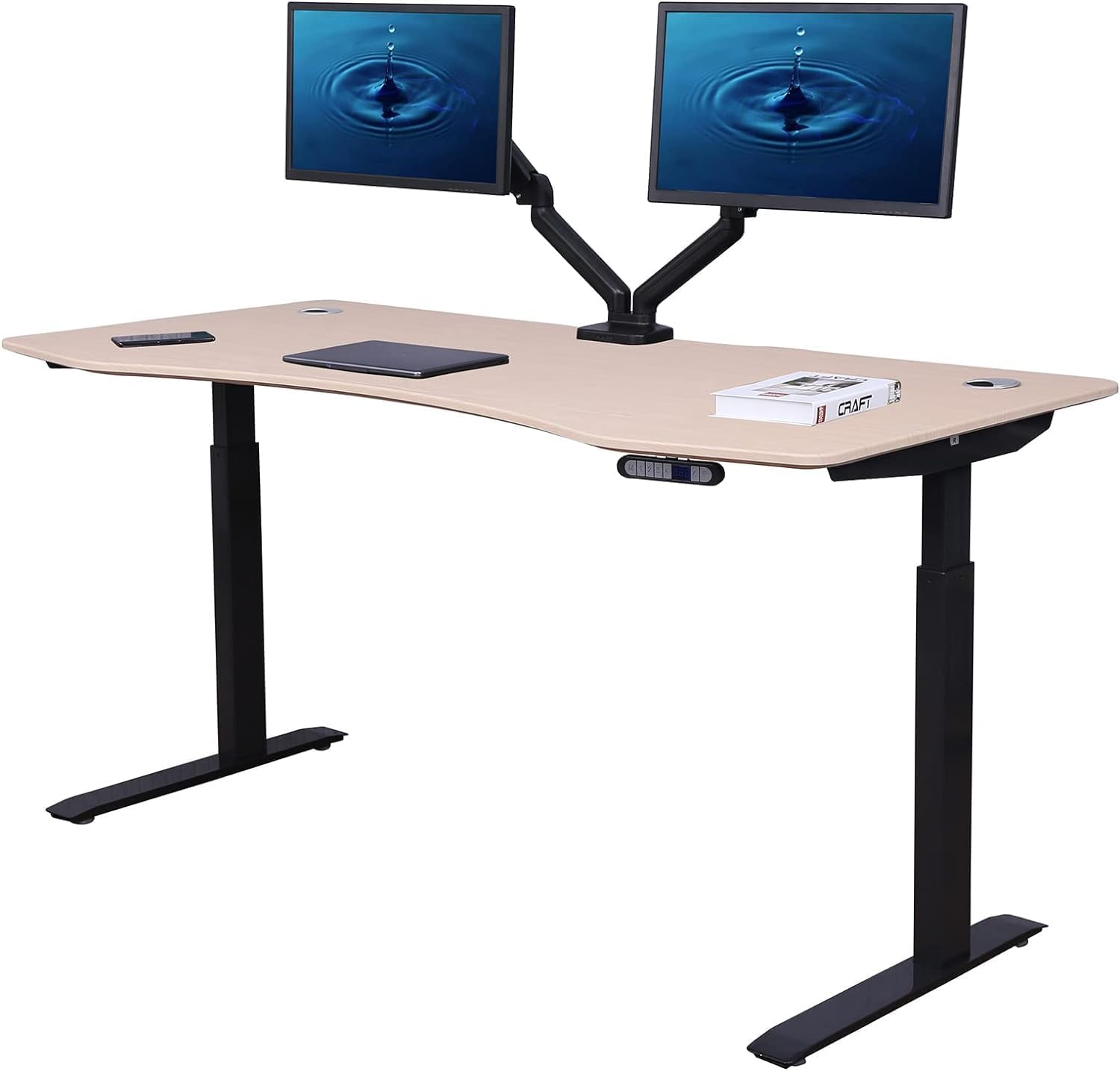 ApexDesk Elite Pro Series 71" x 33" Electric Height Adjustable Stand up Desk, Sit Stand Home Office Desk, Computer Desk