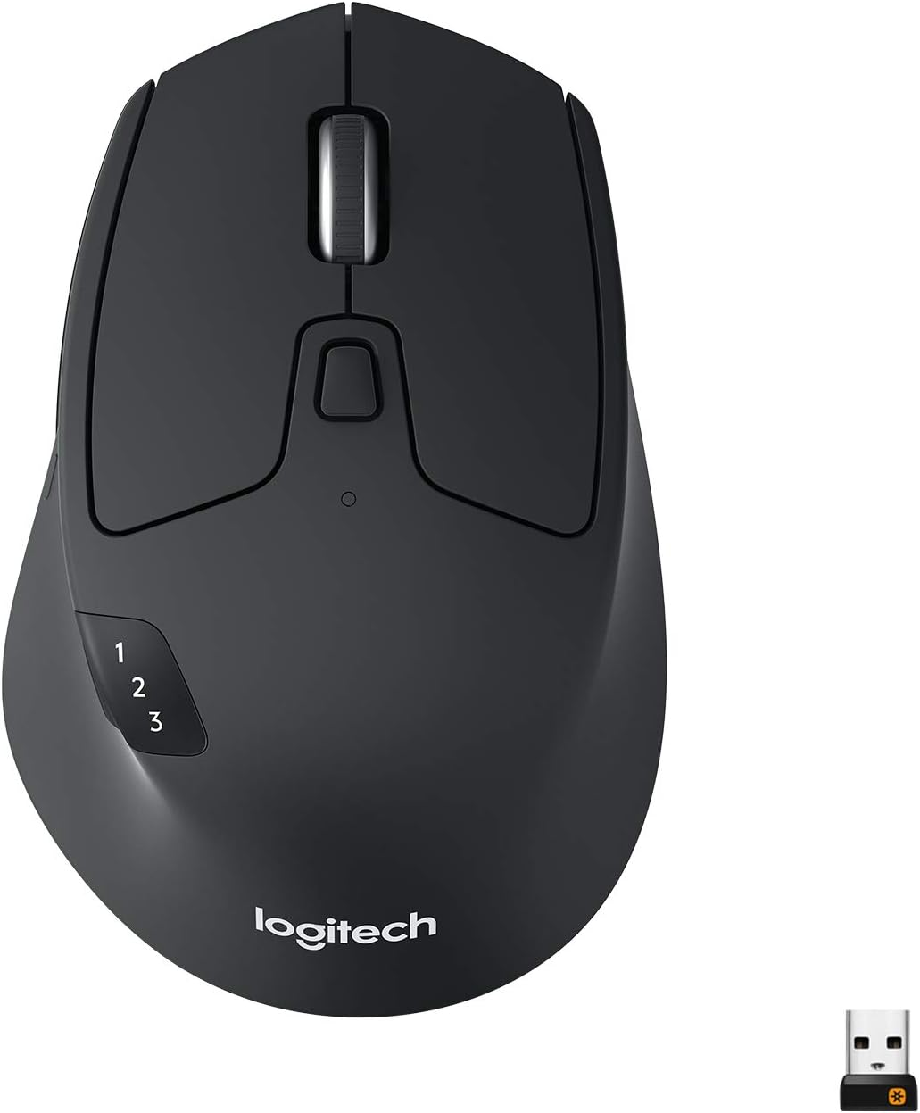 Logitech M720 Triathlon Multi-Device Wireless Mouse, Bluetooth, USB Unifying Receiver, 1000 DPI, 6 Programmable Buttons, 2-Year Battery, Compatible with Laptop, PC, Mac, iPadOS - Black