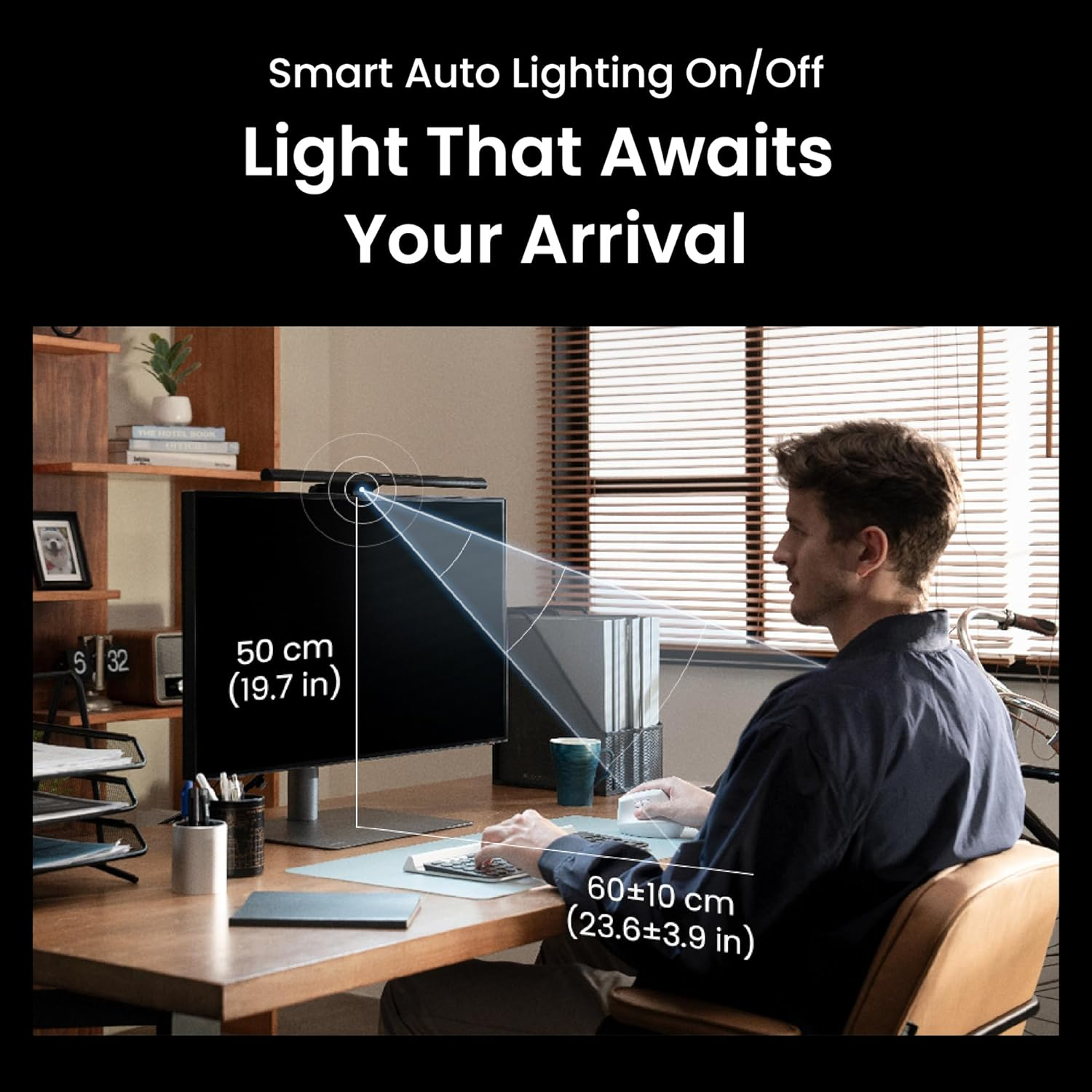 BenQ ScreenBar Pro LED Monitor Light Bar (Black) - Ultrawide Lighting, Motion Sensor, Adjustable Brightness/Color Temperature, Eye-Care USB-C Monitor lamp, No Glare, Curved Monitors, Monitor accessory