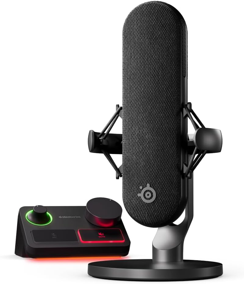 SteelSeries Alias Pro Kit — XLR Mic + Stream Mixer — 3x Bigger Capsule for Gaming, Streaming and Podcasting — USB/XLR Interface — Free Sonar Audio Software